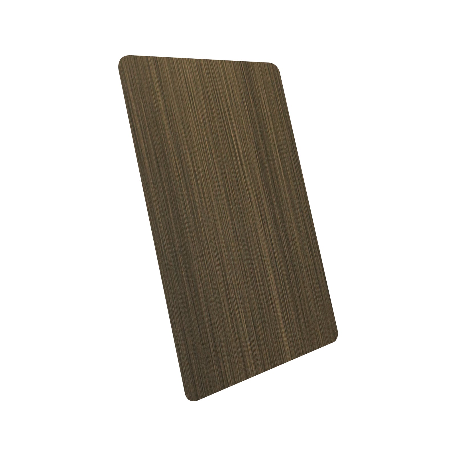 CKH antique brass finish sample for range hoods, featuring brushed metallic texture.