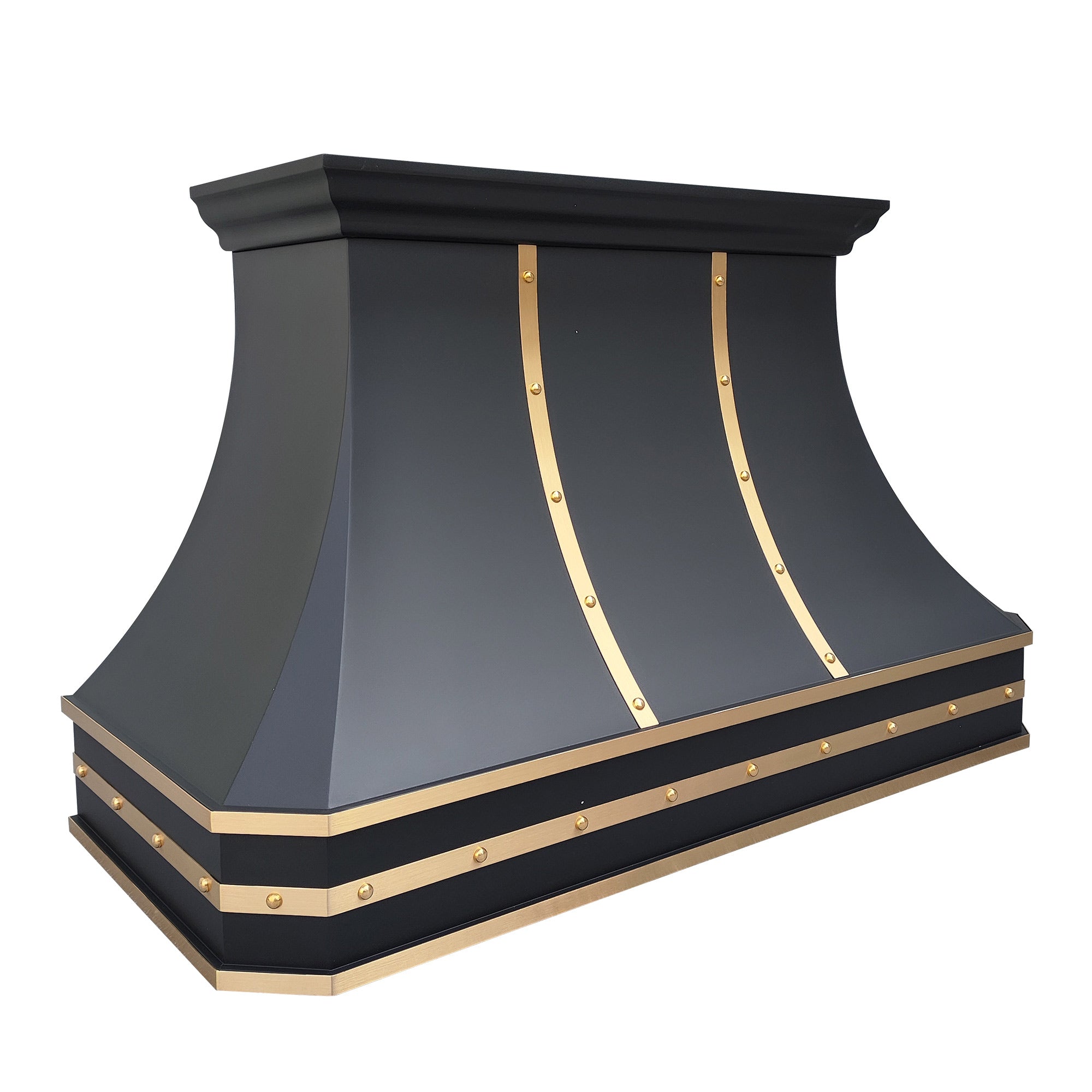 Black stainless steel range hood showcase modern luxury design crafted for elegant kitchen aesthetics