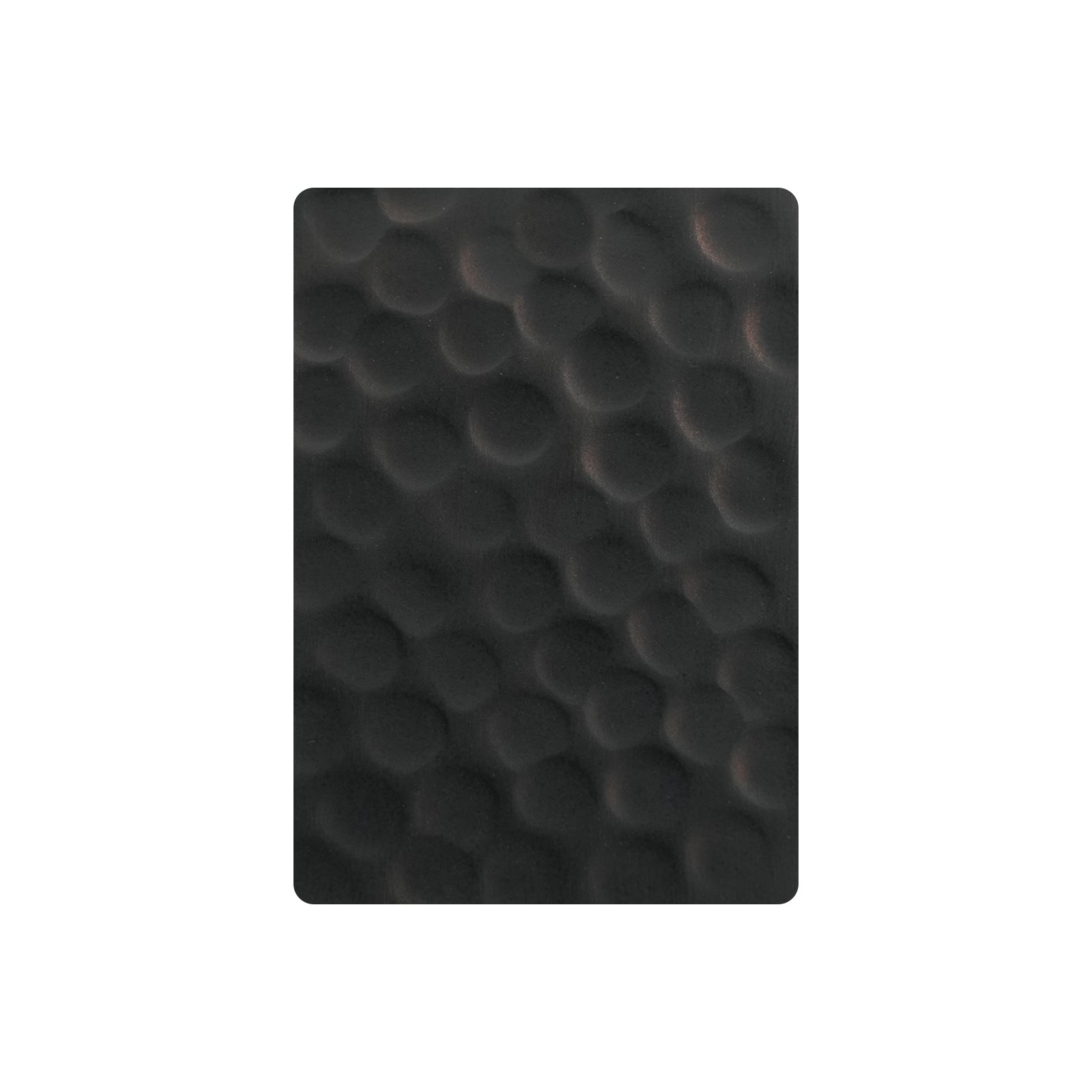 CKH oil-rubbed bronze copper beehive hammered finish sample for range hoods, featuring vintage deep textured luxury.