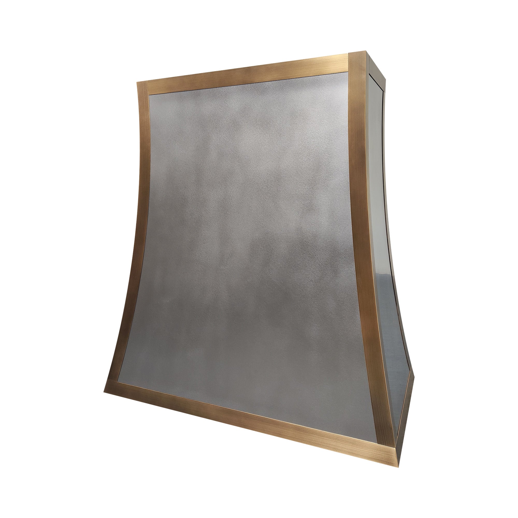 CKH vintage zinc range hood with brass accents, showcasing classic kitchen ventilation design.