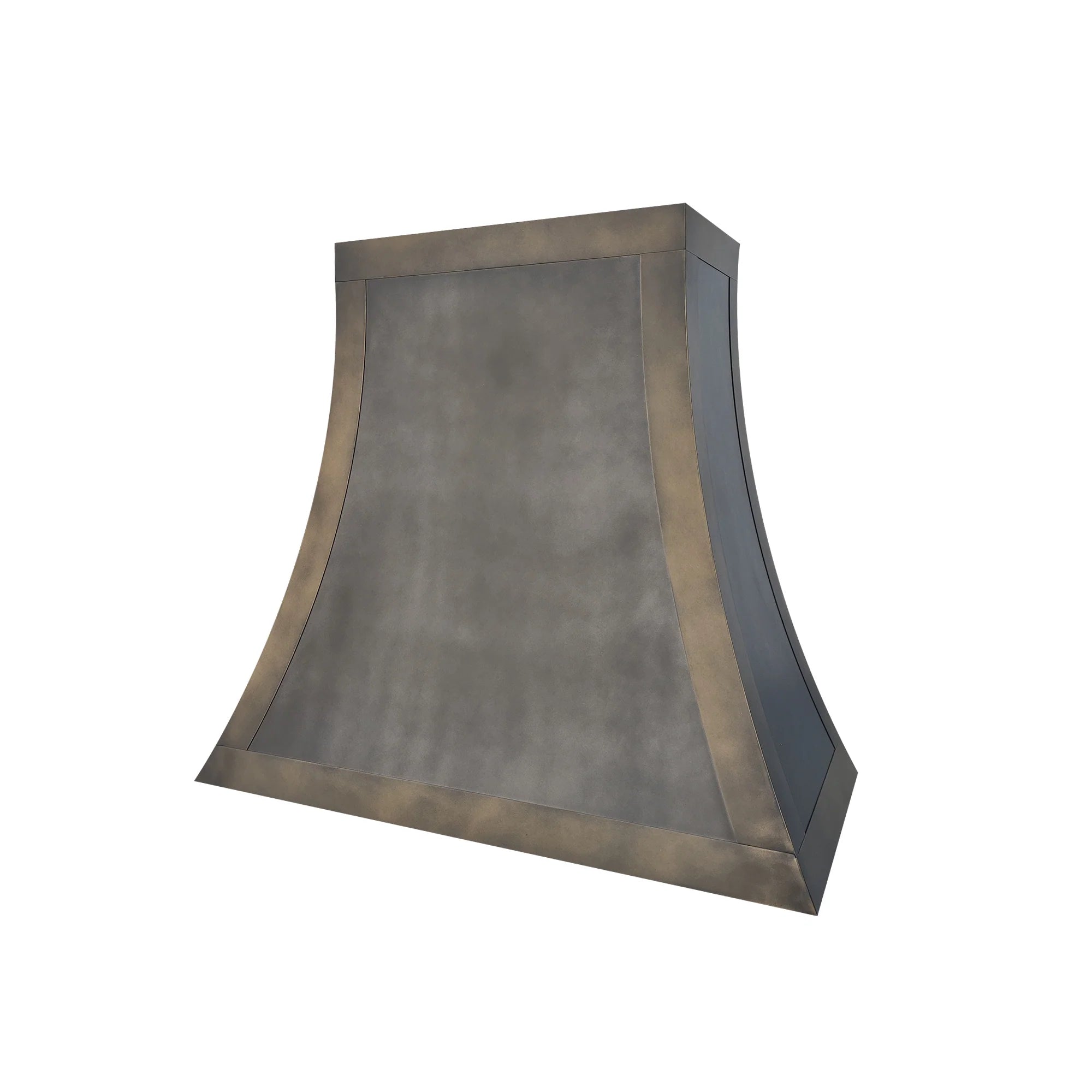 CKH vintage zinc range hood with bronze accents, showcasing timeless vintage kitchen ventilation design.
