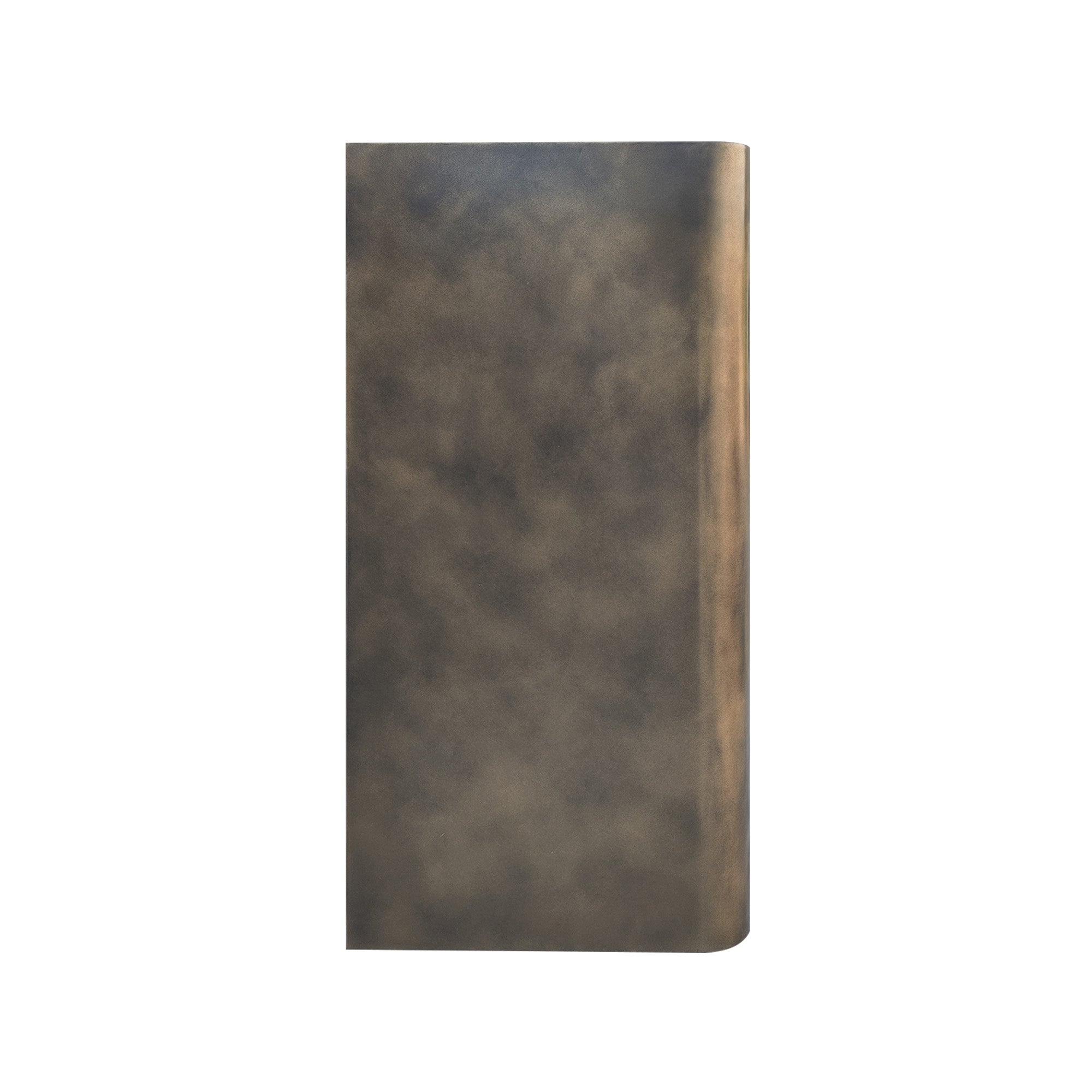 CKH aged patina brass range hood with sleek panels, showcasing timeless retro elegance in kitchen ventilation design.