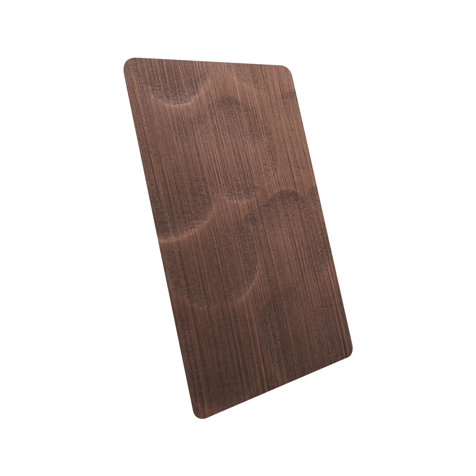 CKH antique copper light hammered finish sample for range hoods, featuring subtle textured elegance.