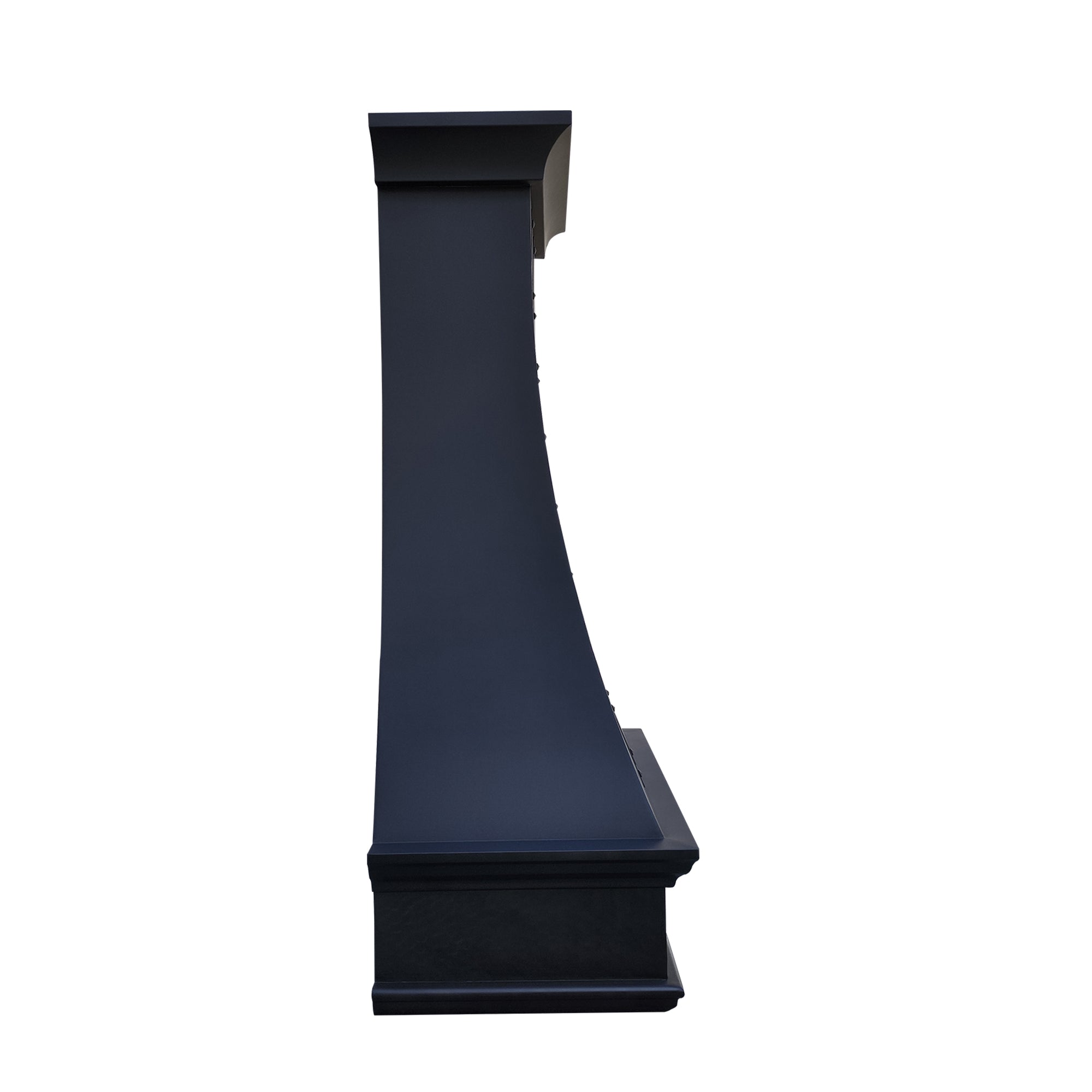 Hammered copper kitchen hood with handcrafted texture, ideal for rustic or industrial-style kitchens