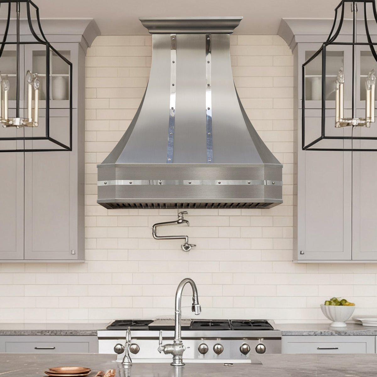 modern stainless steel kitchen range hood