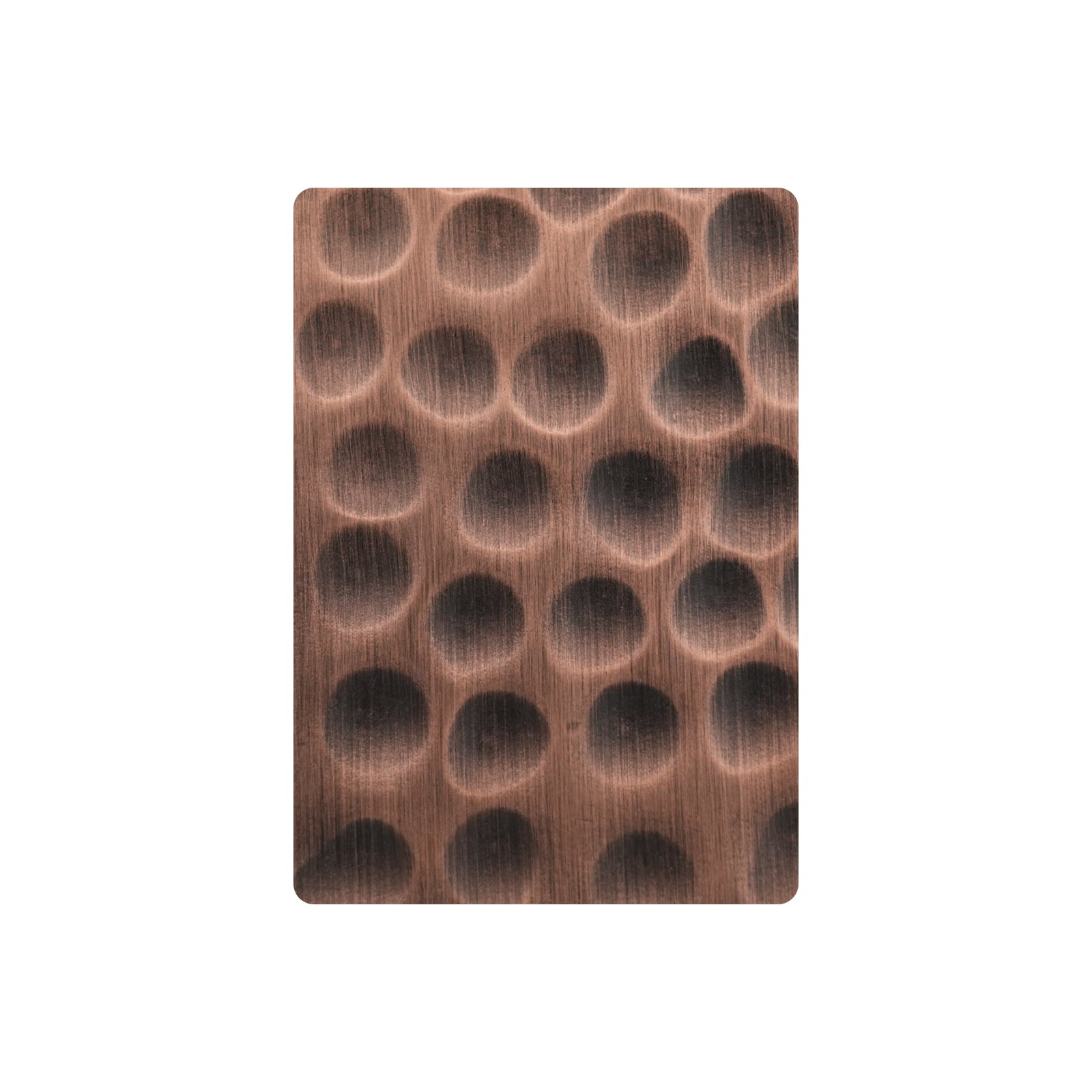 CKH antique copper beehive hammered finish sample for range hoods, featuring artisan-crafted textured luxury.
