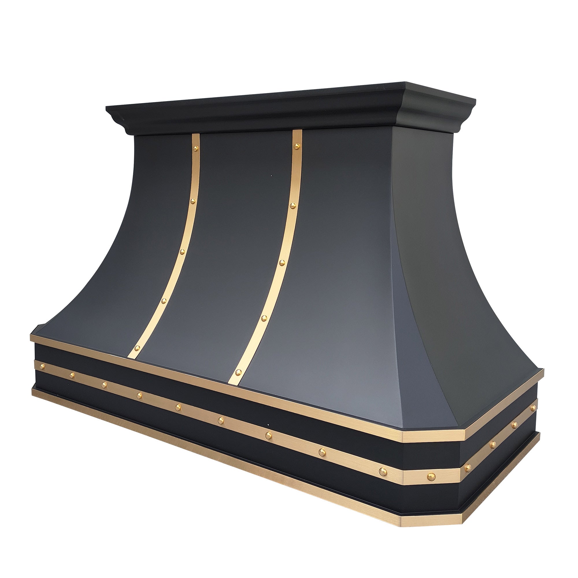 Black stainless steel range hood showcase modern luxury design crafted for elegant kitchen aesthetics