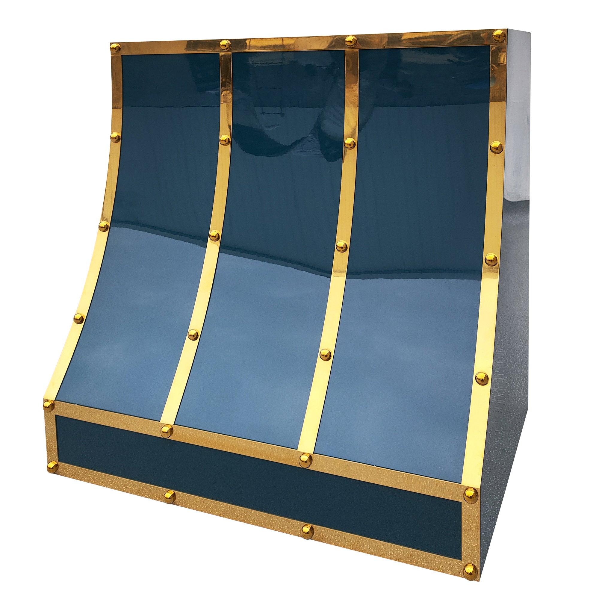 CKH Blue Polish Stainless Steel Range Hood with Gold Accent CKH-S28