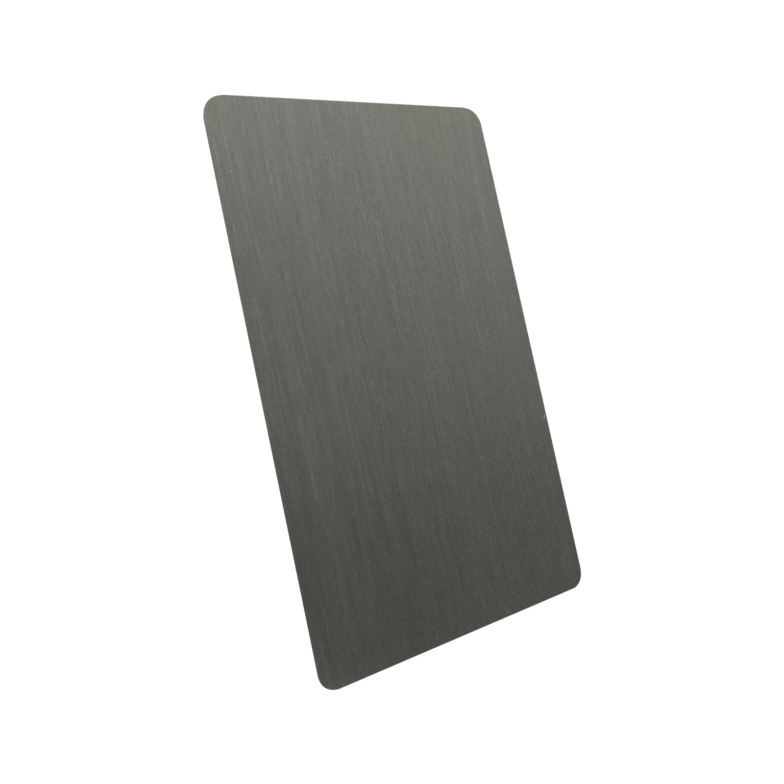 CKH brushed stainless steel finish sample for range hoods, featuring sleek modern metallic texture.
