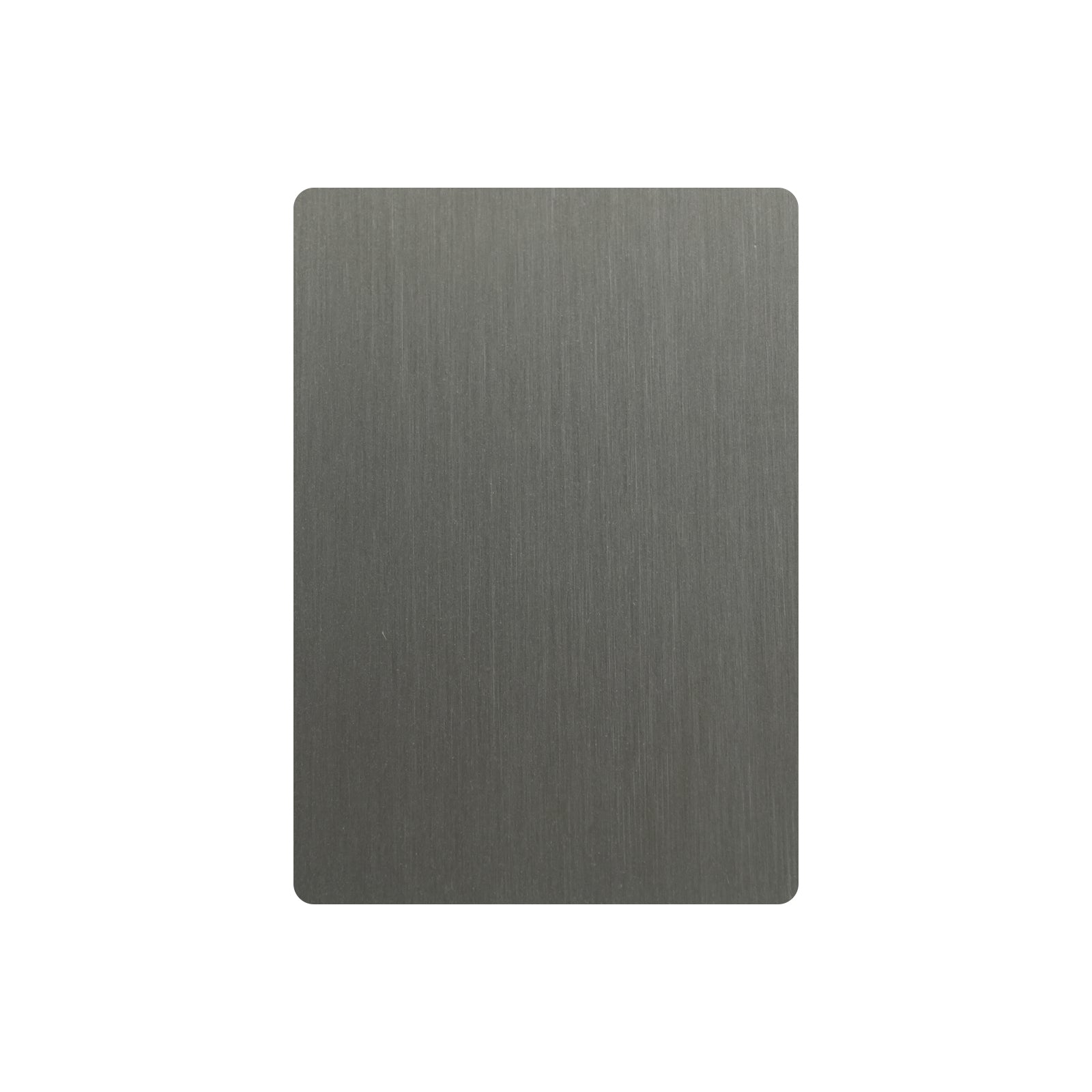 CKH brushed stainless steel finish sample for range hoods, featuring sleek modern metallic texture.