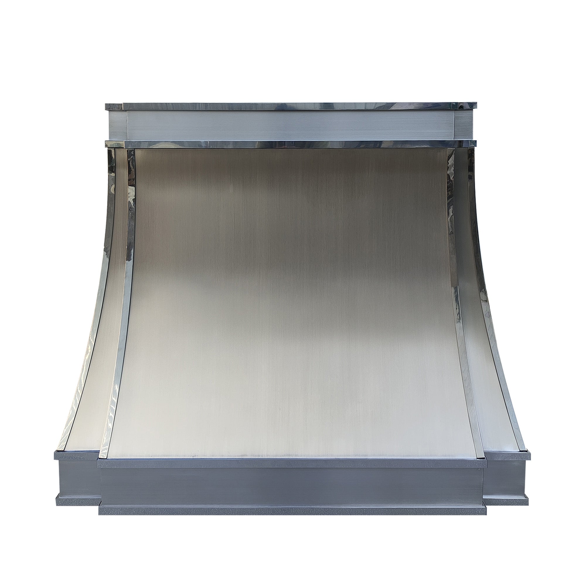 CKH S21 curved brushed stainless steel wall-mounted range hood in a modern kitchen setting