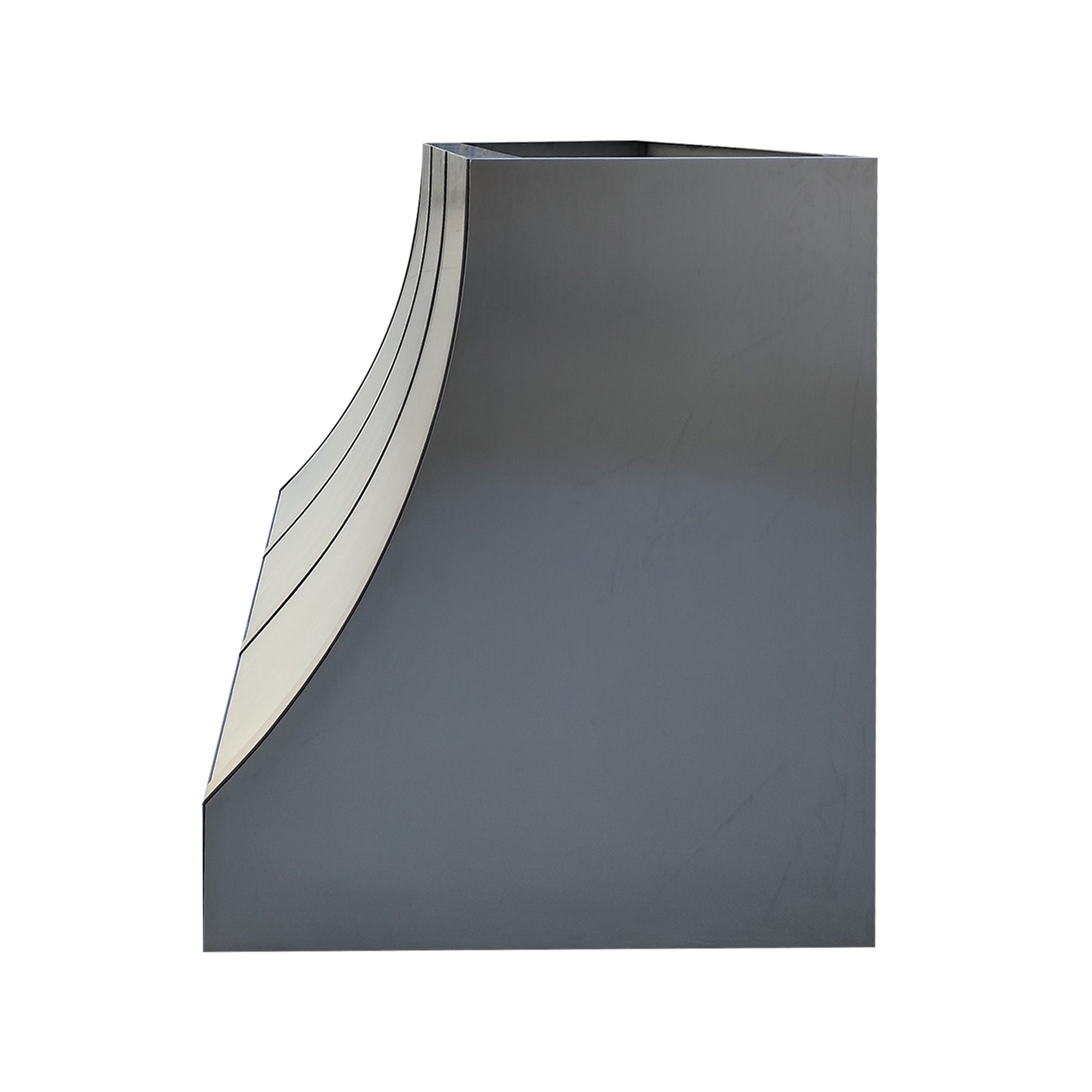 Curved stainless steel kitchen wall-mounted range hood