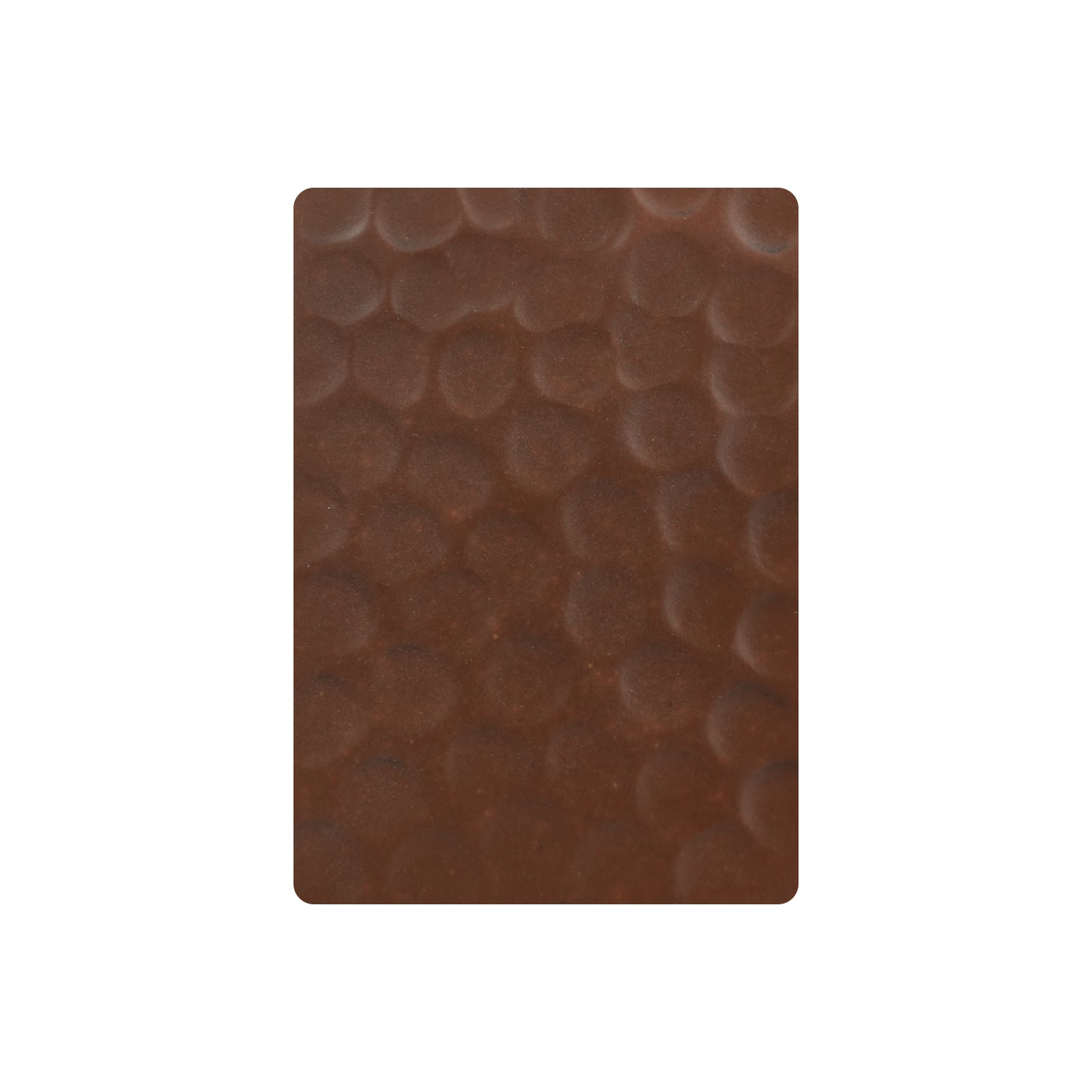 CKH fired copper beehive hammered finish sample for range hoods, featuring artisan-crafted textured warmth.