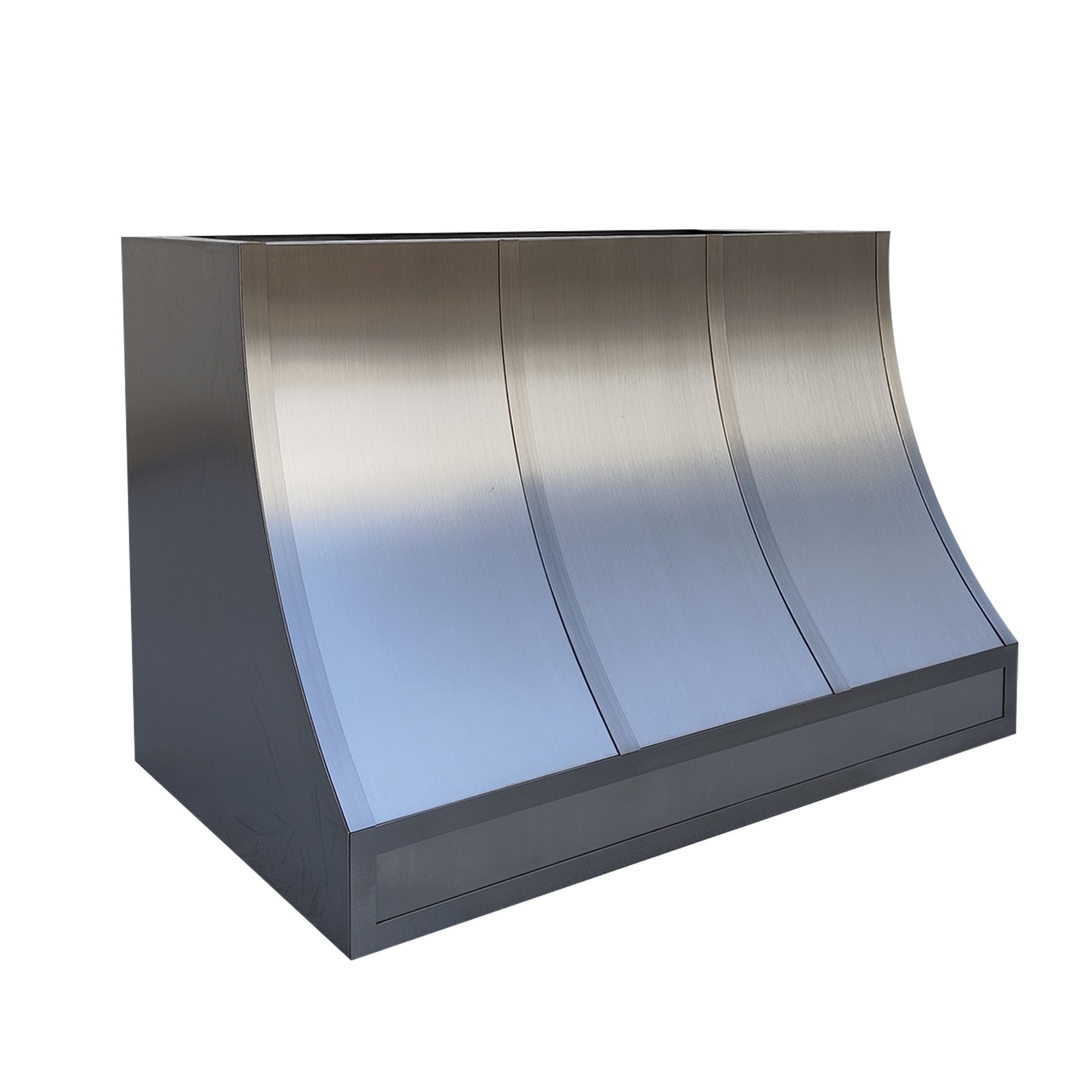 Curved stainless steel kitchen wall-mounted range hood