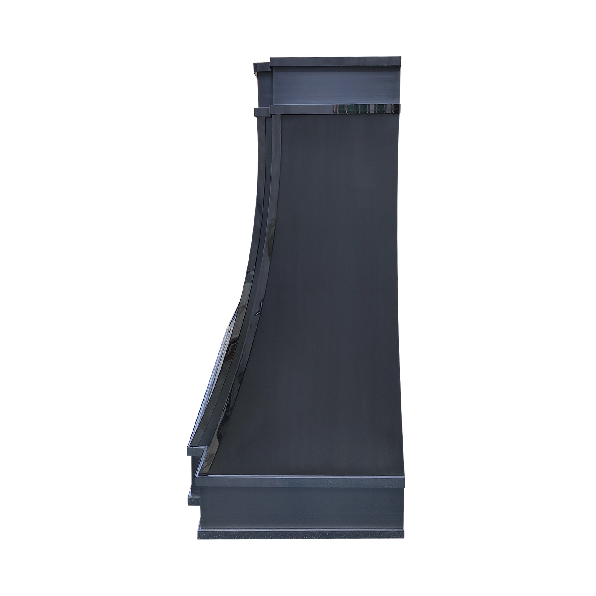 CKH S21 curved brushed stainless steel wall-mounted range hood in a modern kitchen setting