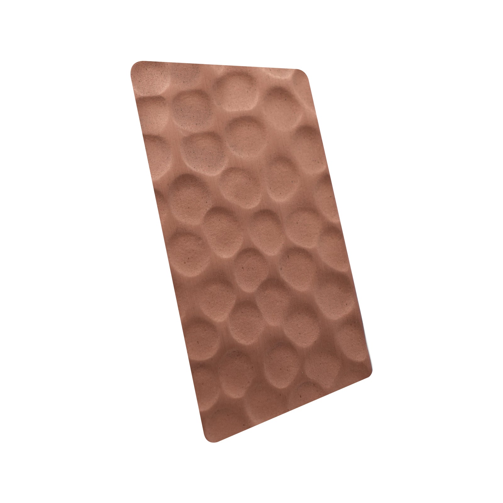CKH natural copper beehive hammered finish sample for range hoods, featuring artisan-crafted textured authenticity.