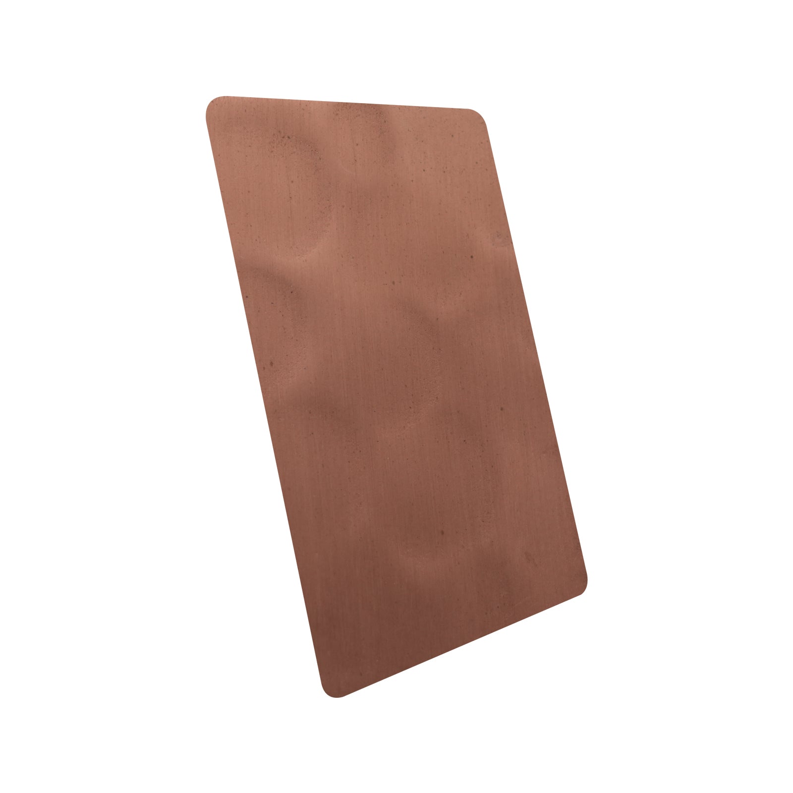 CKH natural copper light hammered finish sample for range hoods, featuring subtle textured refinement.