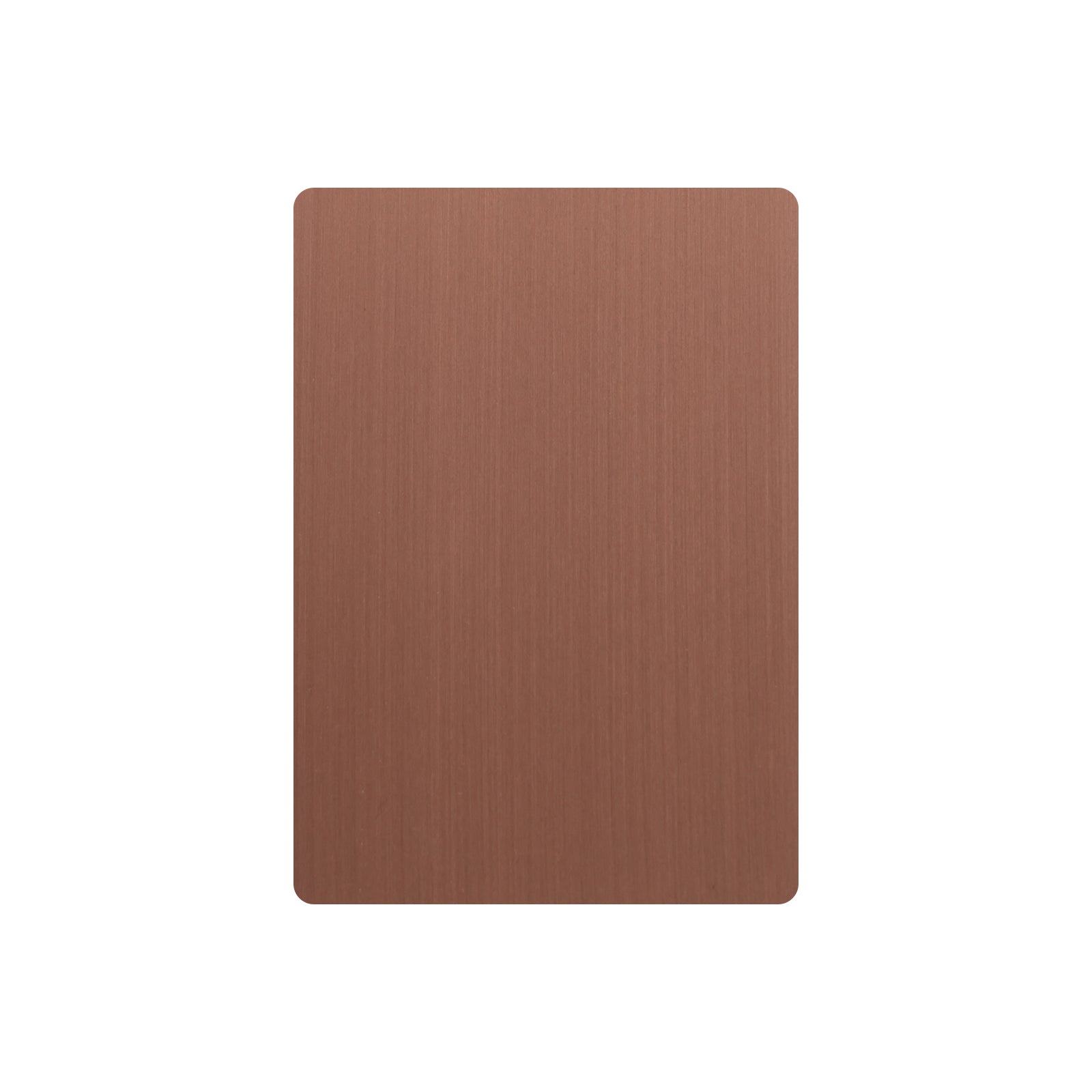 CKH natural copper smooth finish sample for range hoods, featuring sleek vintage metallic elegance.