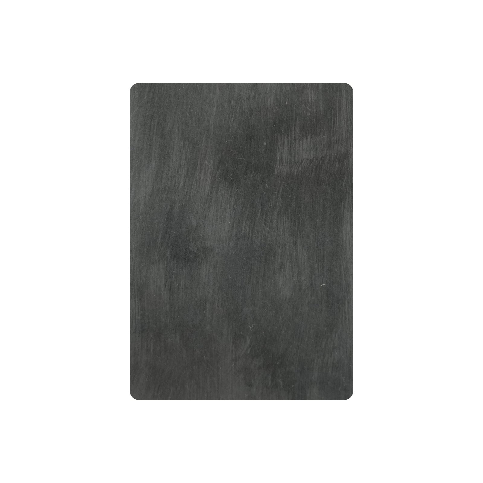 CKH non-directional brushed zinc finish sample for range hoods, featuring unique textured metallic look.