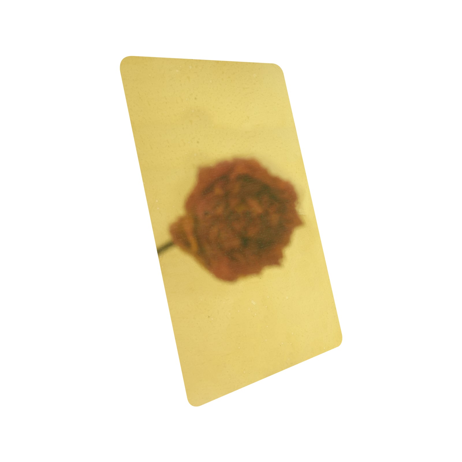 CKH polished brass finish sample for range hoods, featuring mirror-like metallic shine.