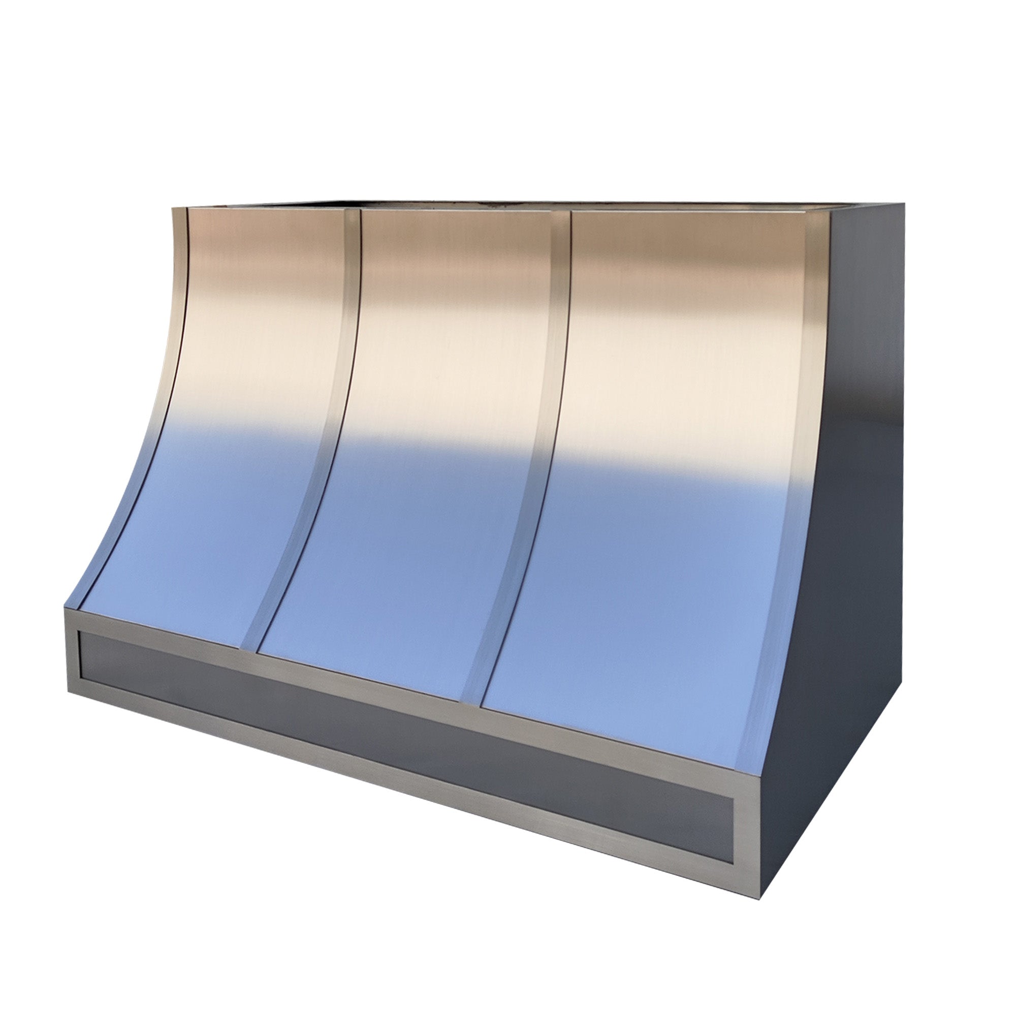Curved stainless steel kitchen wall-mounted range hood