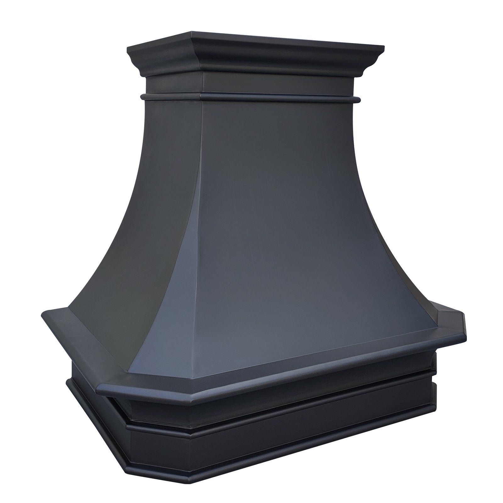 CKH sleek oil-rubbed bronze copper range hood, showcasing timeless luxury and smooth architectural kitchen ventilation design.