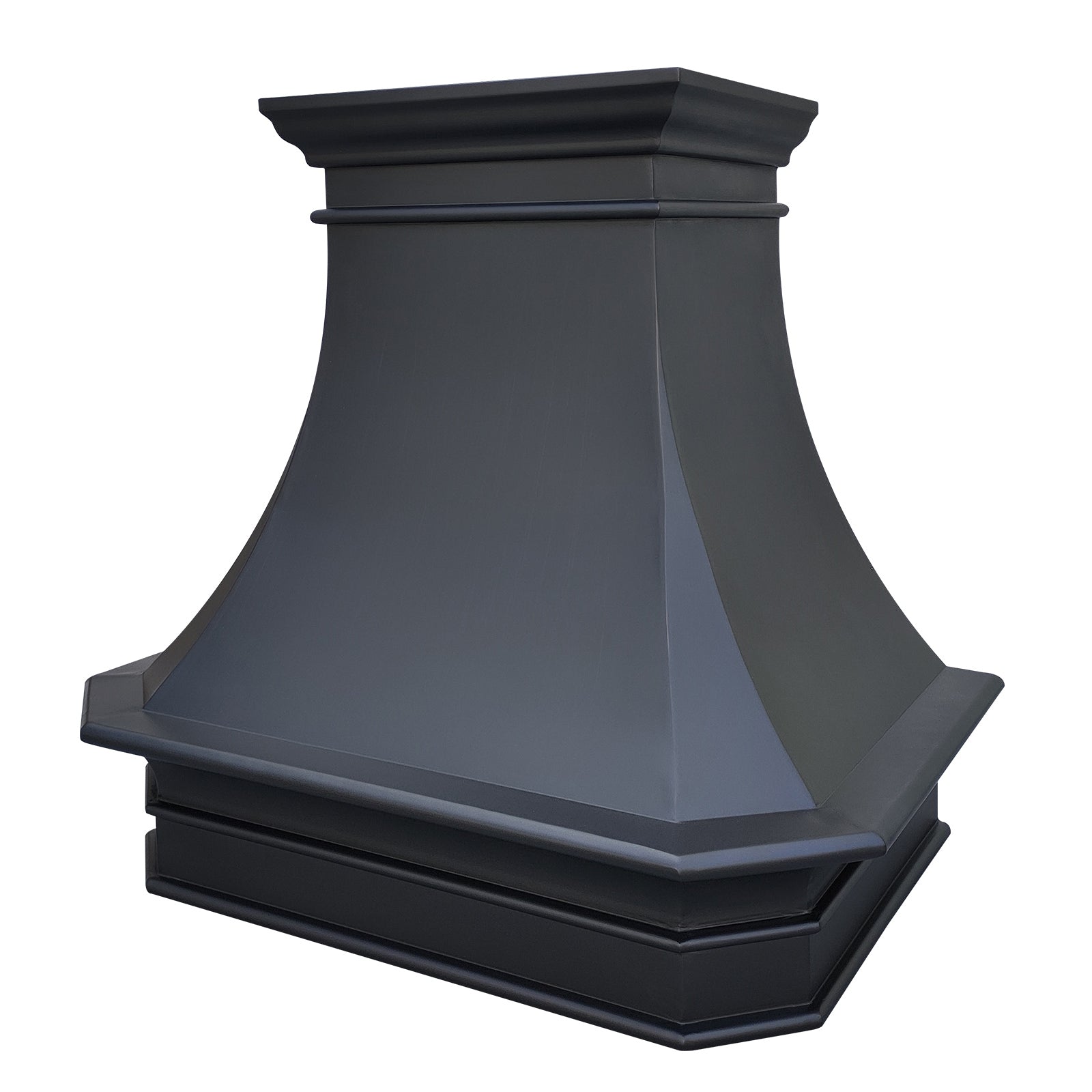 CKH sleek oil-rubbed bronze copper range hood, showcasing timeless luxury and smooth architectural kitchen ventilation design.
