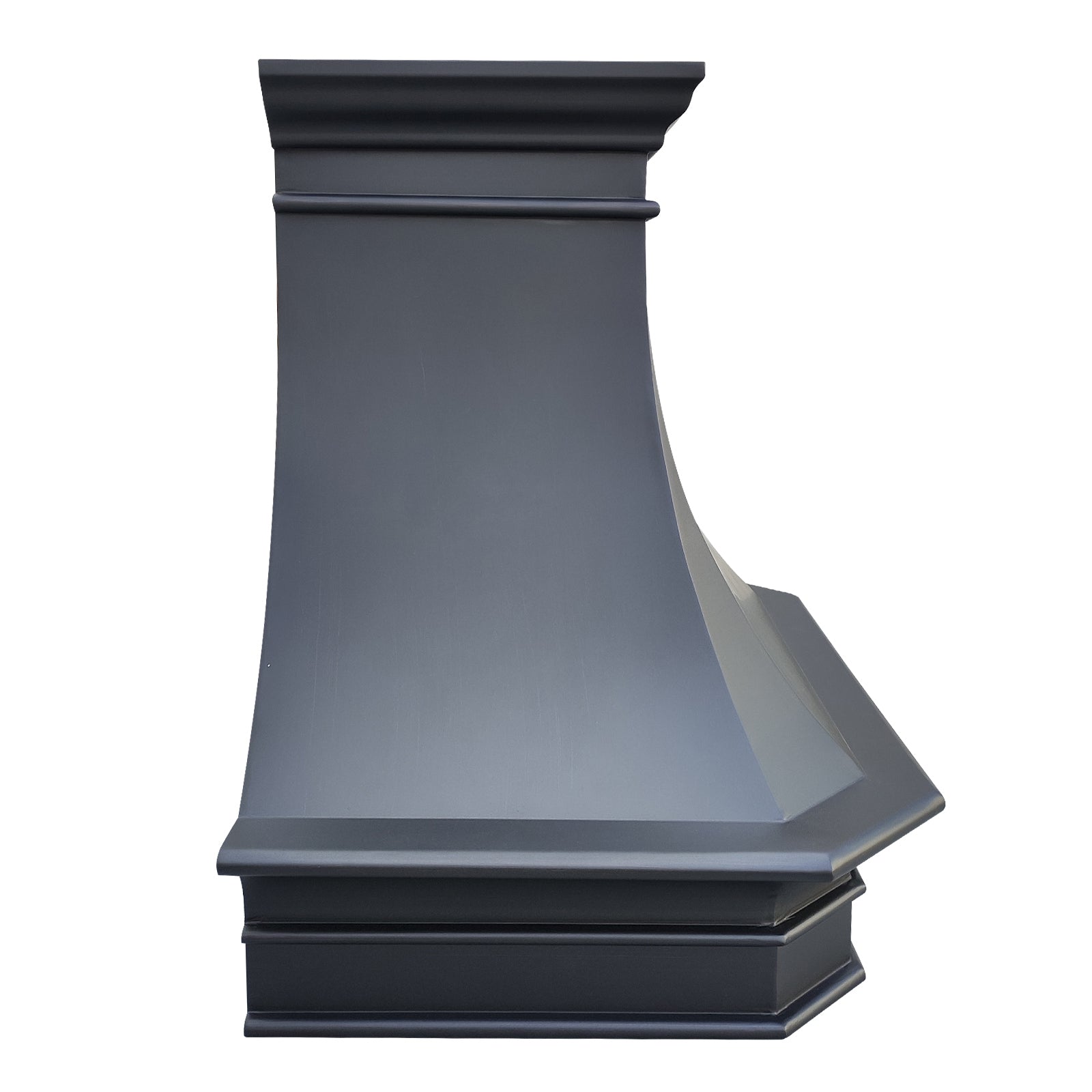 CKH sleek oil-rubbed bronze copper range hood, showcasing timeless luxury and smooth architectural kitchen ventilation design.