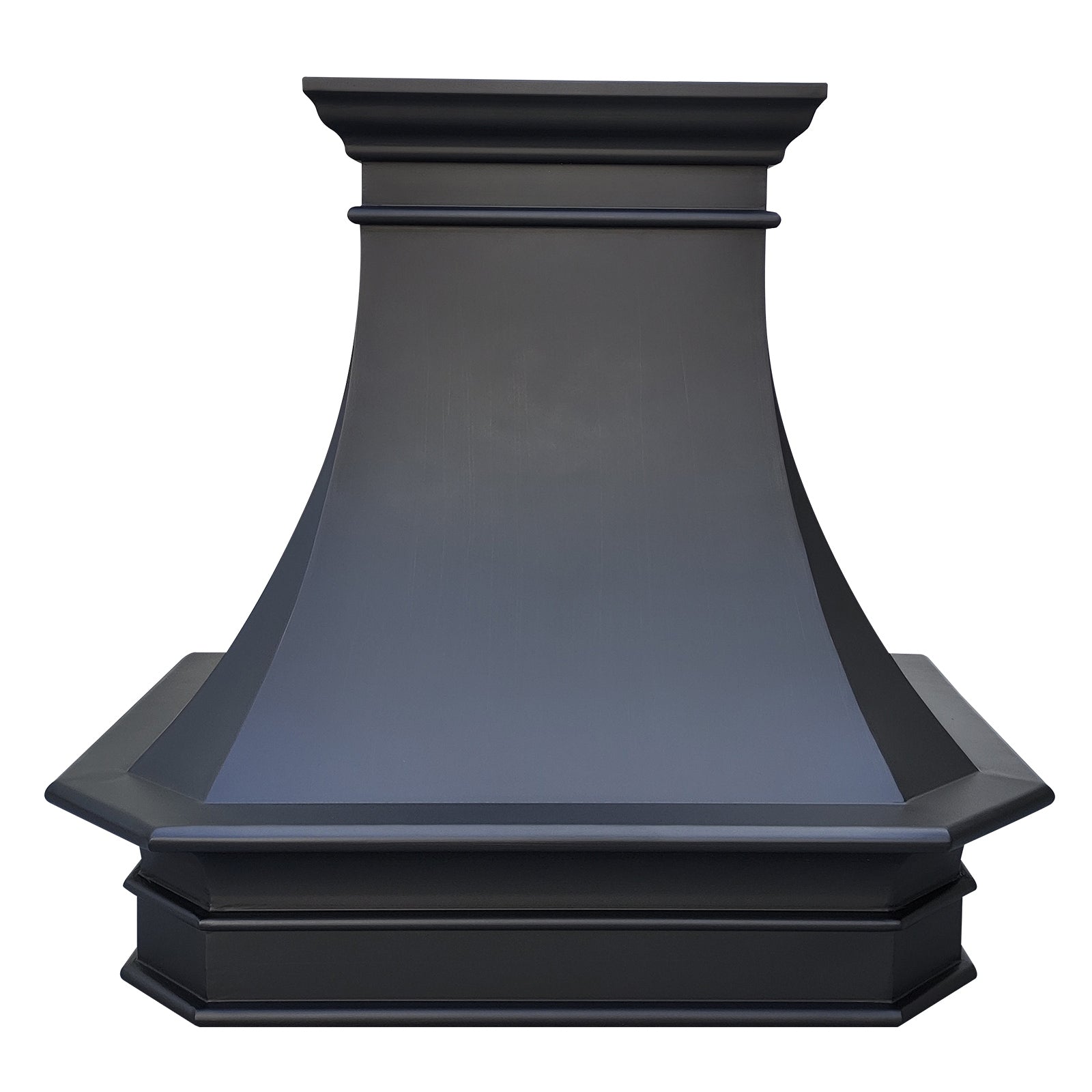 CKH sleek oil-rubbed bronze copper range hood, showcasing timeless luxury and smooth architectural kitchen ventilation design.