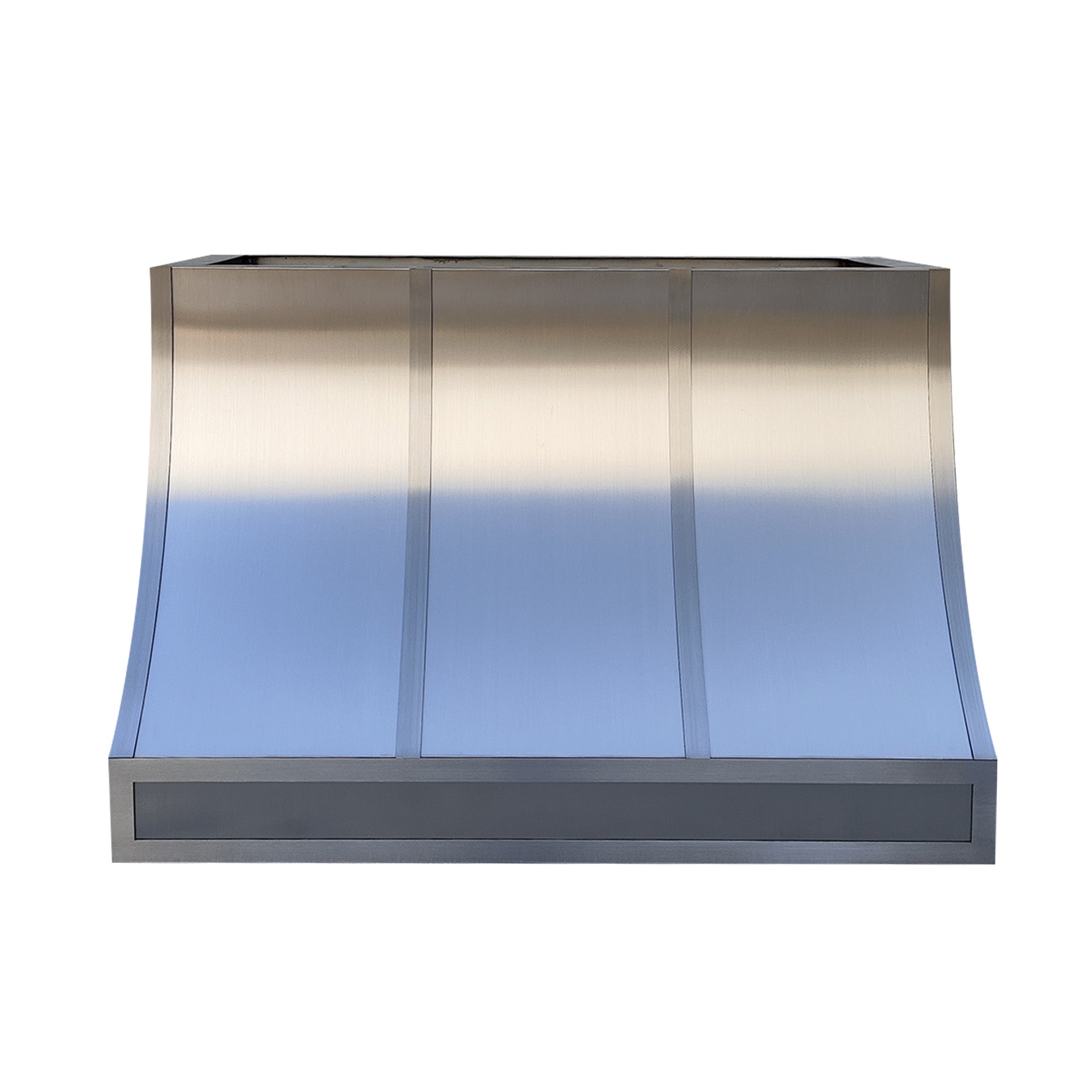 Curved stainless steel kitchen wall-mounted range hood