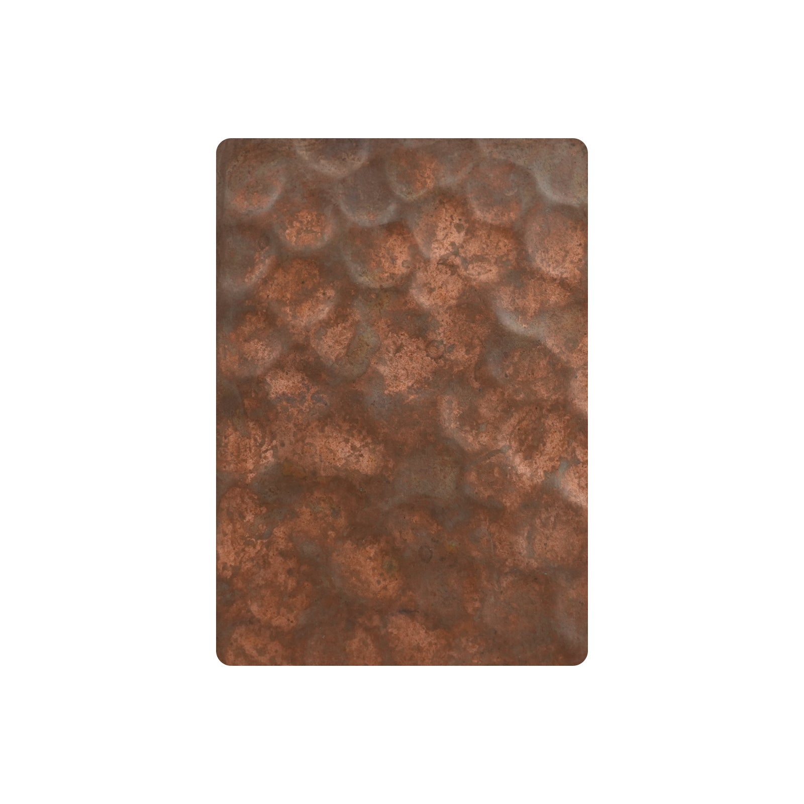 CKH vintage copper beehive hammered finish sample for range hoods, featuring timeless artisan textured charm.