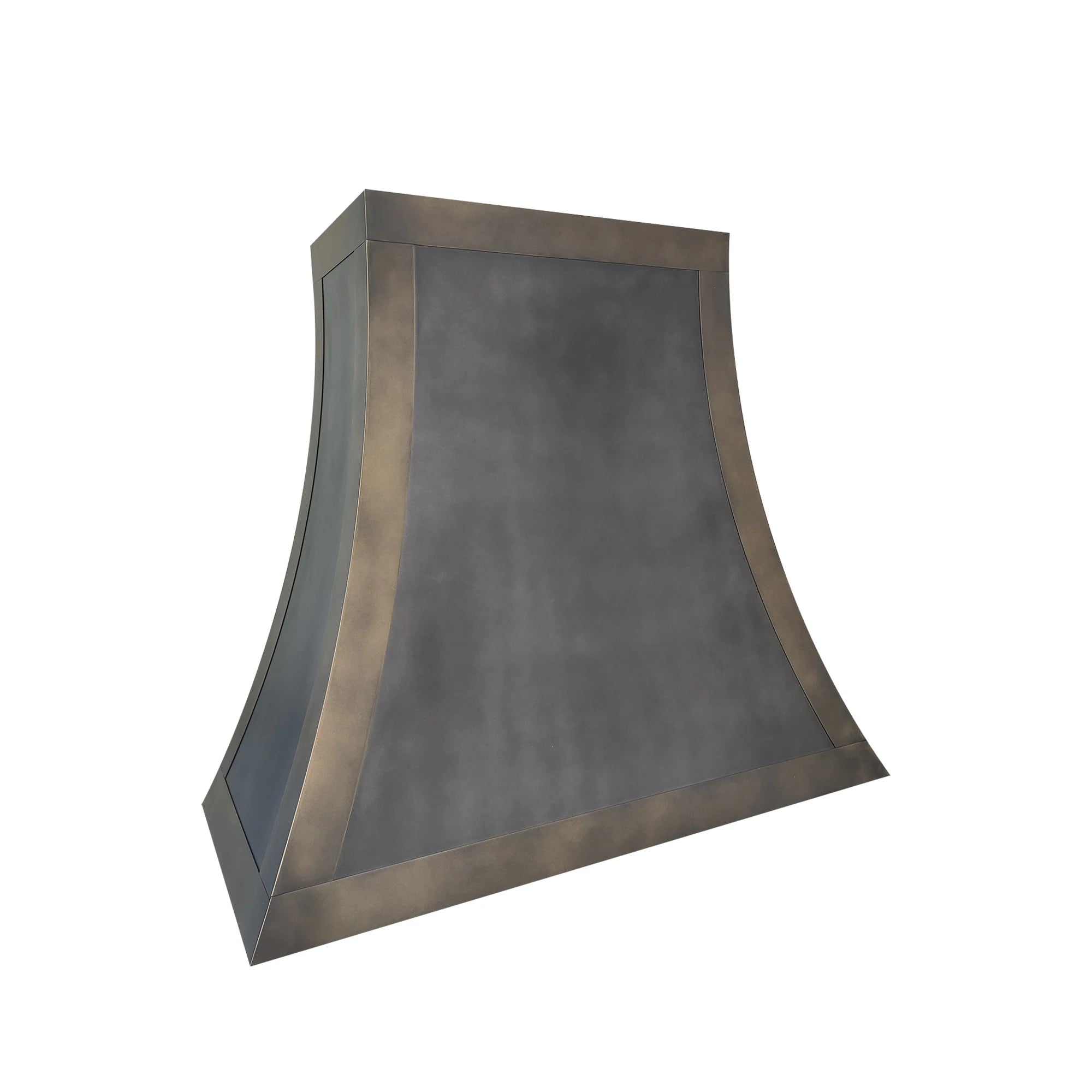 CKH vintage zinc range hood with bronze accents, showcasing timeless vintage kitchen ventilation design.