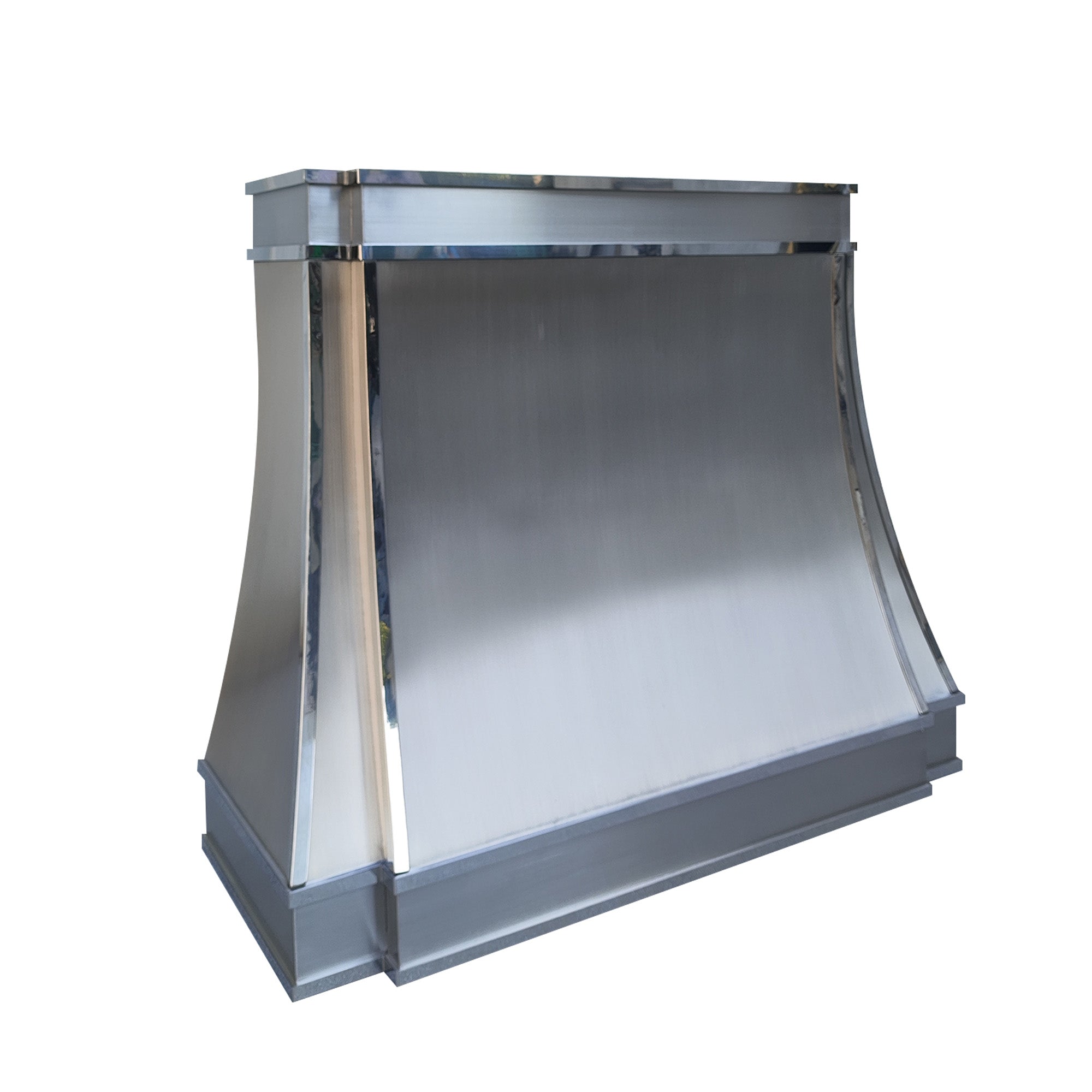 CKH S21 curved brushed stainless steel wall-mounted range hood in a modern kitchen setting