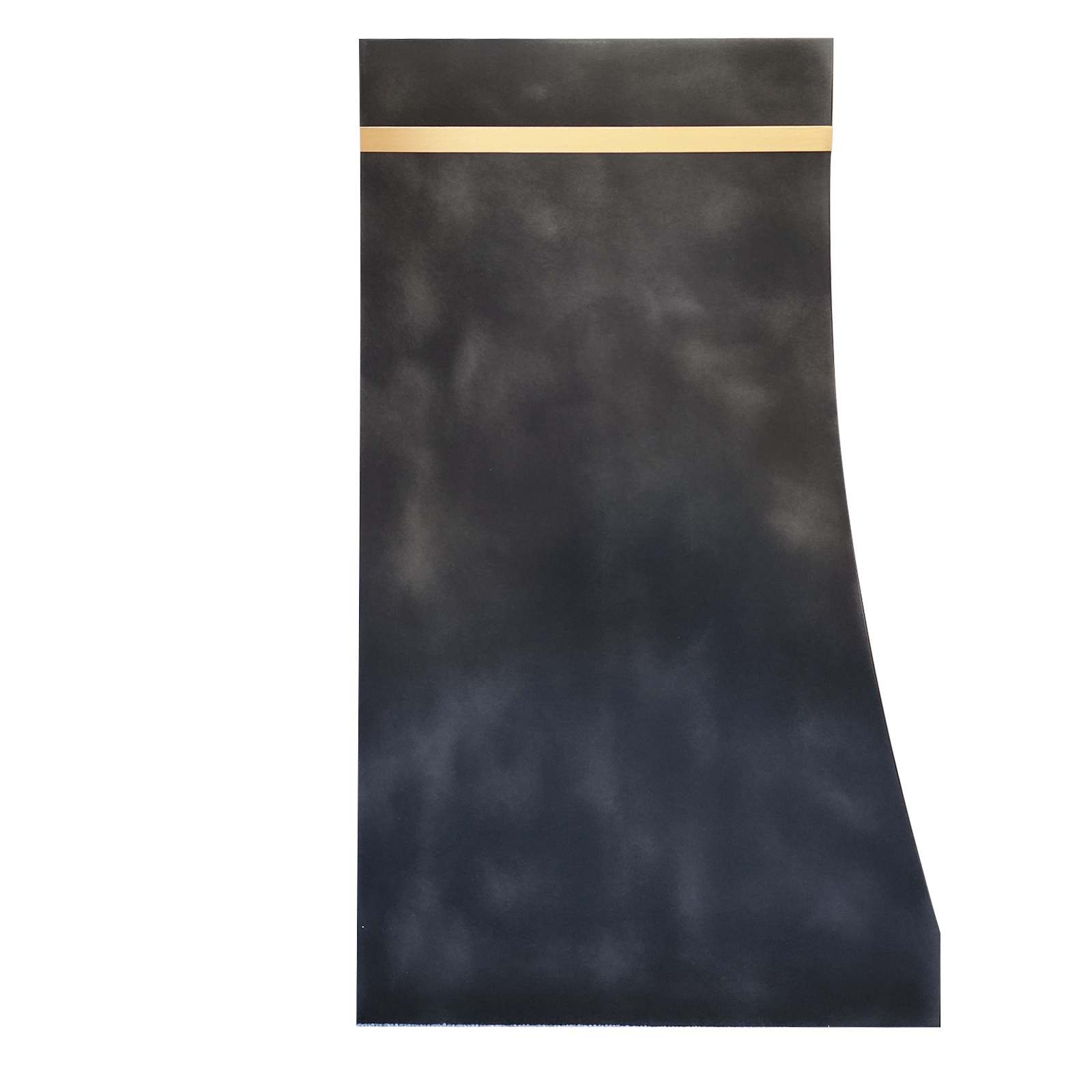 CKH modern zinc range hood featuring sleek brass accent trim, a textured dark finish, and refined contemporary design.