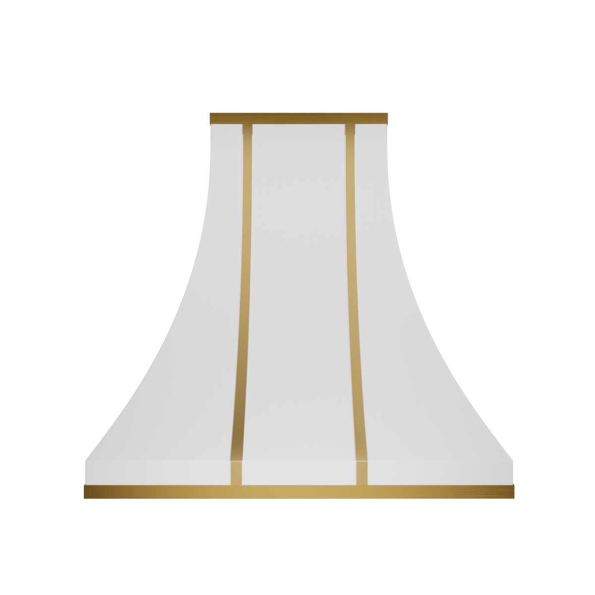 Wall Mount White Stainless Steel Range Hood with Brass Straps