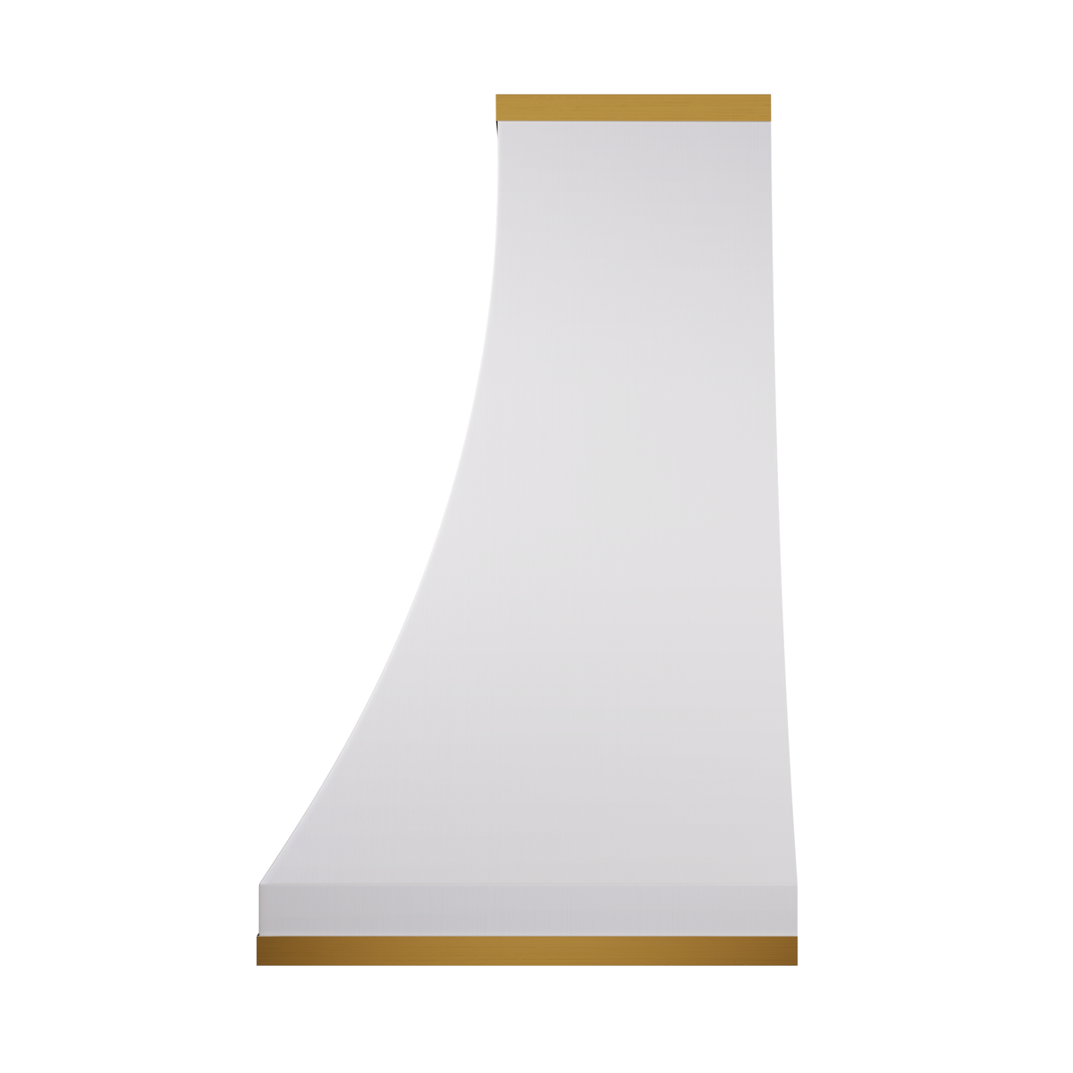 Custom White Stainless Steel Range Hood with Brass Trim for kitchen