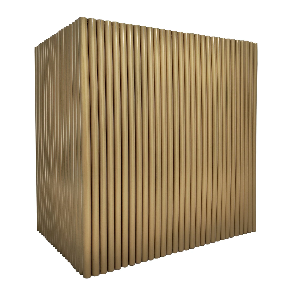 brass wall-mounted range hood in modern kitchen