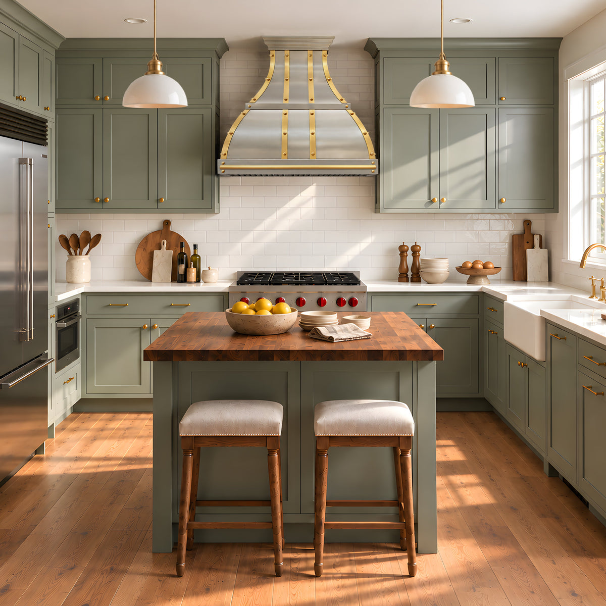 stainless steel kitchen exhaust hood in a modern kitchen